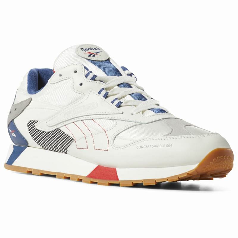 Reebok Classic Leather Ati 90s Shoes Mens White/Grey/Blue India XU2557VT